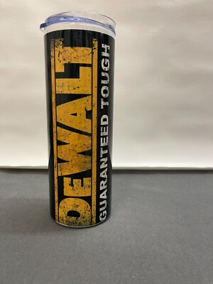 DEWALT 20oz Stainless Steel Tumbler - Vacuum Insulated Black Powder Coated Cup