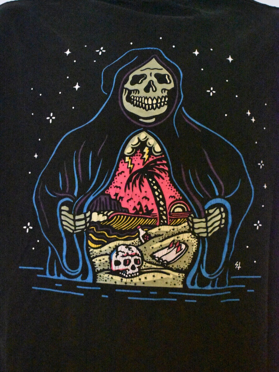 Sketchy Tank Lurking Class Distressed Faded Black T Shirt Size M