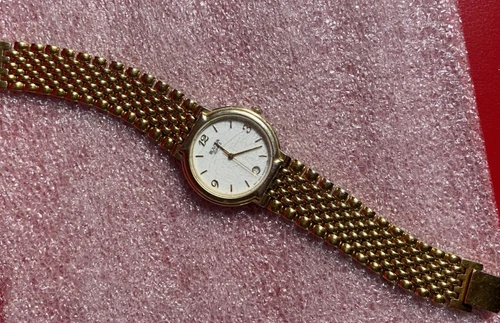 Vintage Bulova Mens Goldtone Date Wrist Watch Quartz WORKS W Germany MVMT