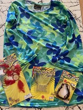 Hippie 60  s/70  s Dress W/Accessories Earrings Necklace Bracelet Halloween dance