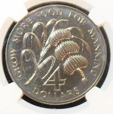 Montserrat: 4 Dollars 1970 F.A.O. Proof! NGC PF65.