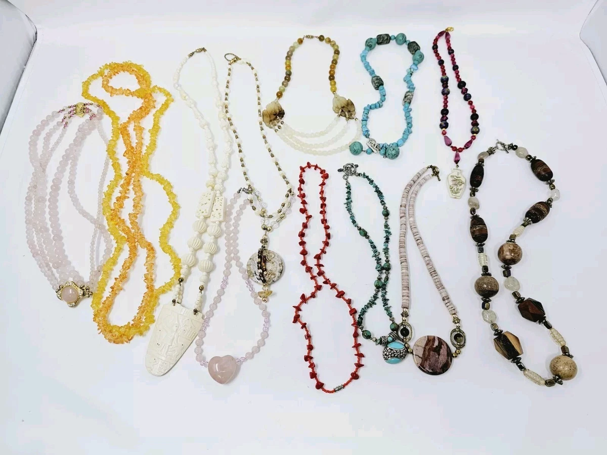 Collar De Cuentas De Piedras Preciosas Naturales Multicolor 8/10 Mm – ¡Hecho A Mano Y Con Broche De Plata 925!