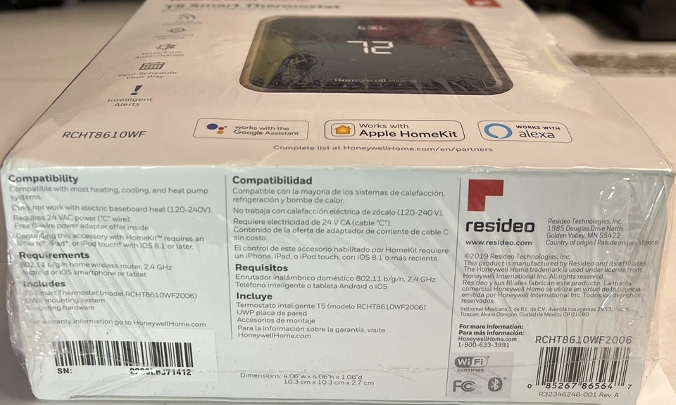Nuevo termostato inteligente Honeywell Home RCHT8610WF T5 Foto 3 de 4