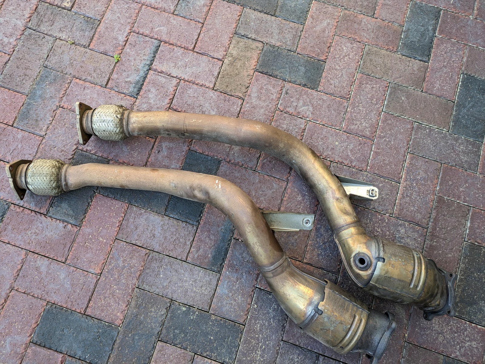 03-12 Bentley Continental GTC GT Exhaust Downpipe Left & Right Side Set OEM