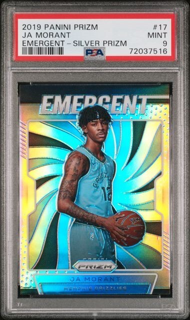 2019-20 Panini Prizm - Emergent Silver Prizm #17 Ja Morant Rookie Card PSA 9