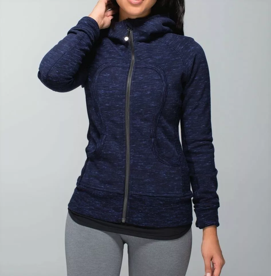 NWT Lululemon Scuba Hoodie III Heathered Marled Black Grape Blue Jacket -  Size 2