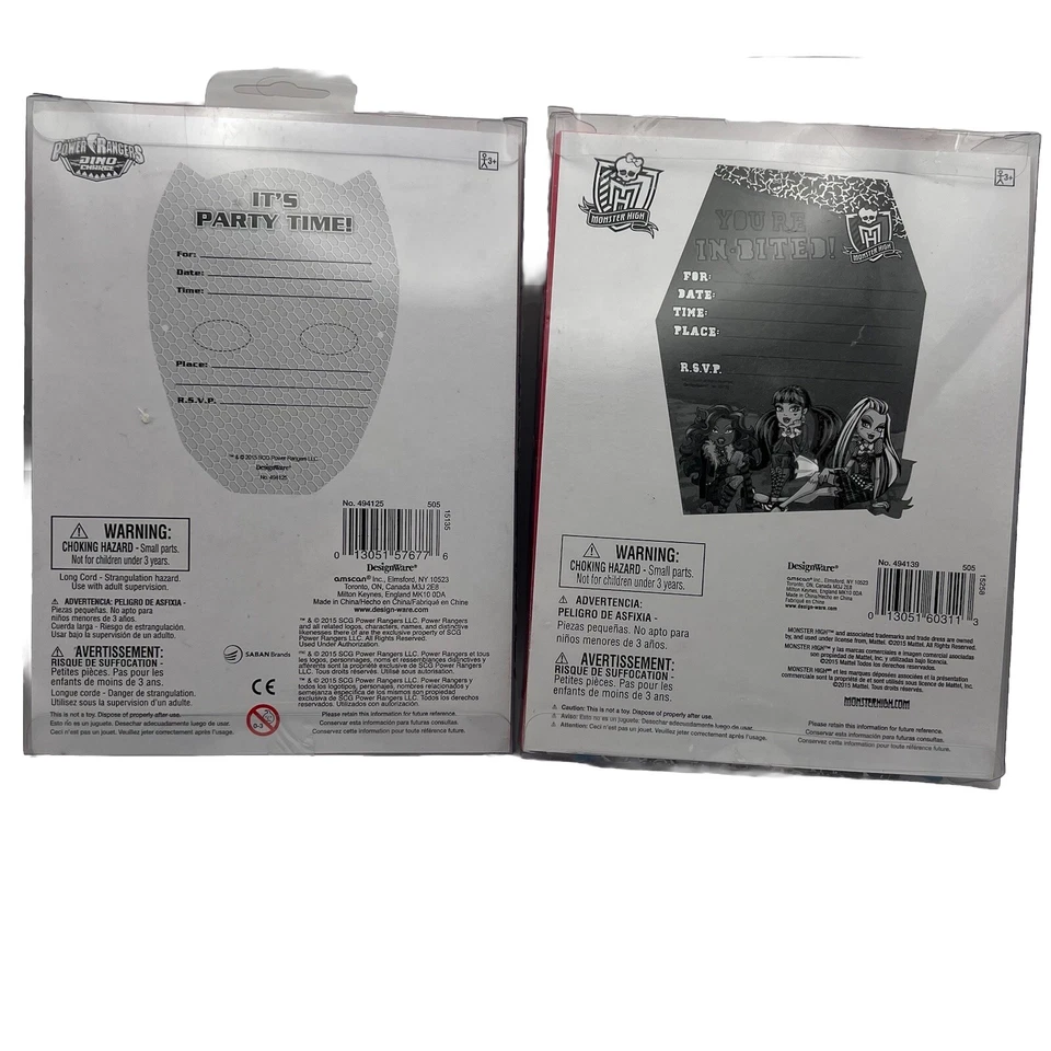 Paquete de 2 sobres de invitaciones de fiesta de novedad Monster High Ghoulicious Party (paquete de 16) Foto 3 de 4