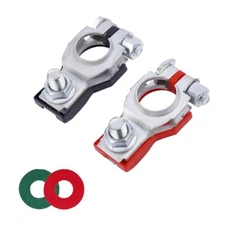 Battery Terminal Connector Set Top Post Adapter w/ Washers for SUV Car