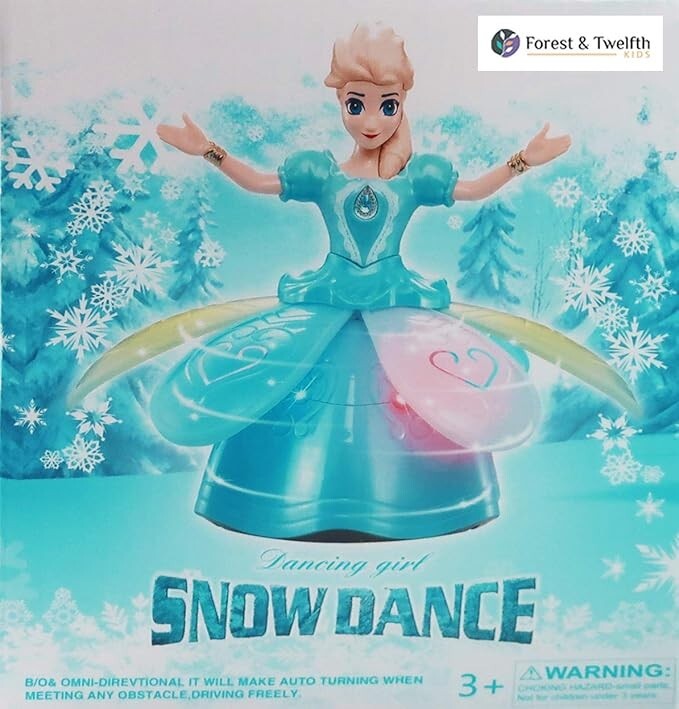 Battery-Operated Princess Doll for Girls: Snow Dance, Flashing & Singing Toy 3+