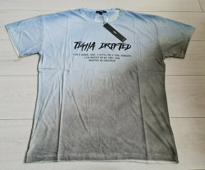 Tigha Herren Oversize T-Shirt Tigha Drifted Arne Vintage Ice Blue Größe M