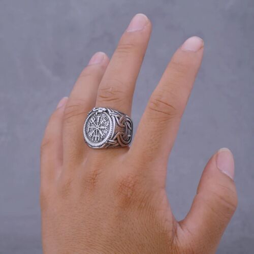 Anillos versátiles de acero inoxidable con runa celta vikinga nórdica para hombre tallas 7-13 - Imagen 4 de 6