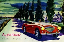 1955 Austin Healey 100 - Le Mans Course - Promotional Advertising Poster