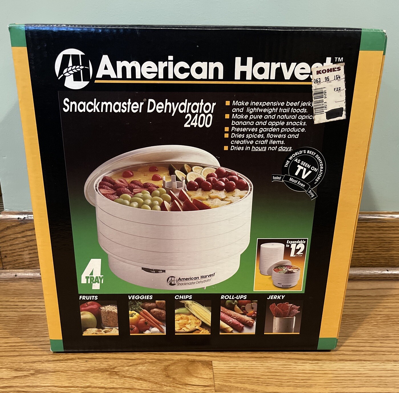 AMERICAN HARVEST_SNACK MASTER 2400_500W_Temp Adjust_4Tray DEHYDRATOR