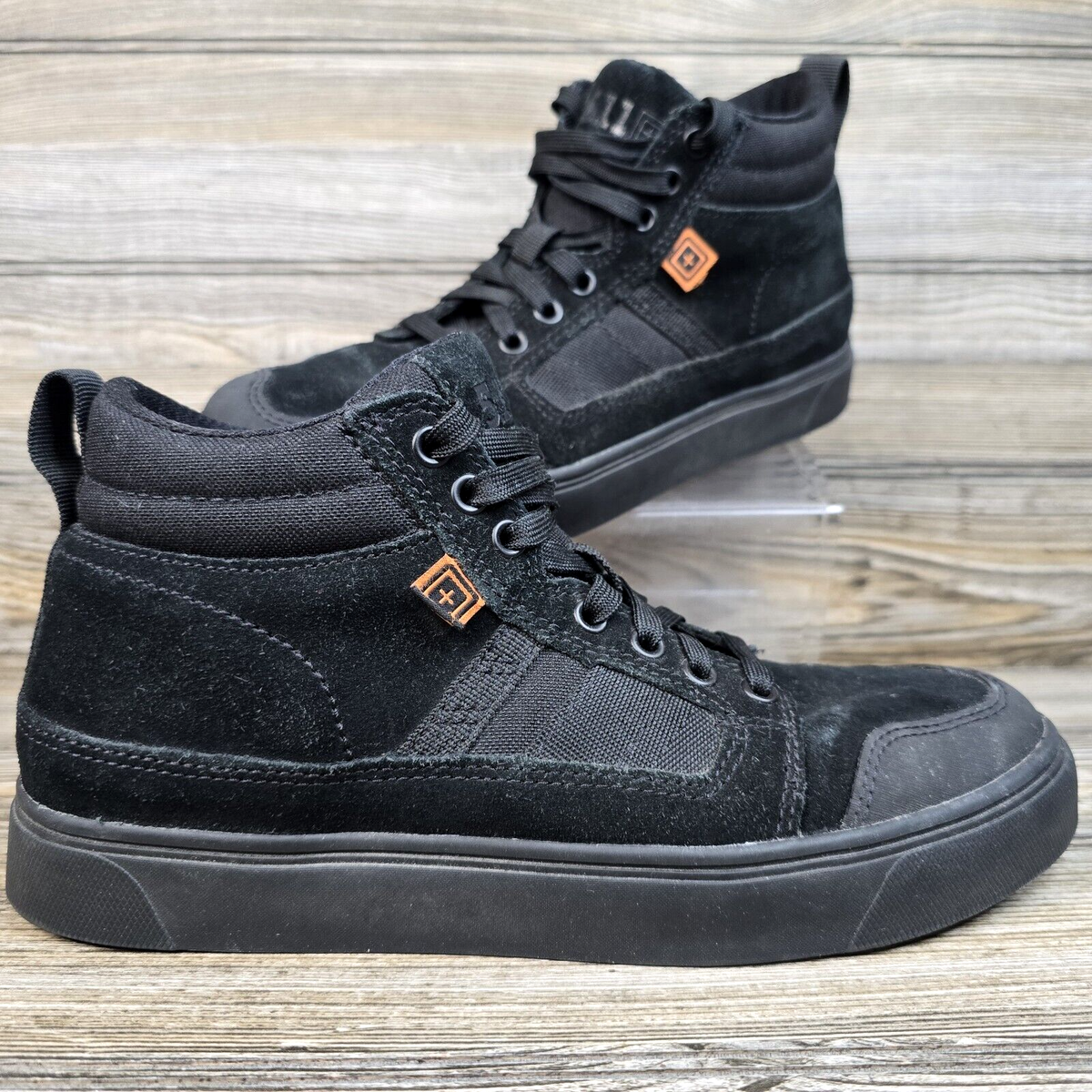 5.11 Tactical Norris Black High Top Sneakers Suede Vibram Sole 