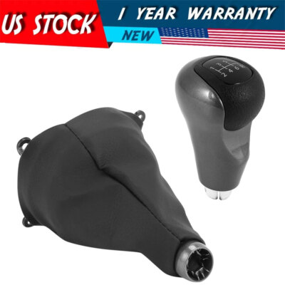 #ad Black Manual 6 Speed Shifter Gear Knob Lever Gaitor Boot For Honda Civic DX EX $16.07