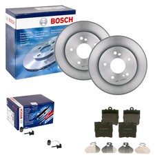 BOSCH BREMSSCHEIBEN + BELÄGE HINTEN passend für MERCEDES E/C-KLASSE W210 + W202