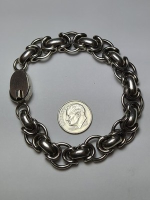 Vintage Taxco Mexico .925 Sterling Silver Round & Oval Links
