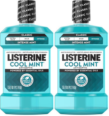 Listerine Cool Mint Antiseptic Mouthwash, Daily Oral Rinse Kills 99% of Germs Th