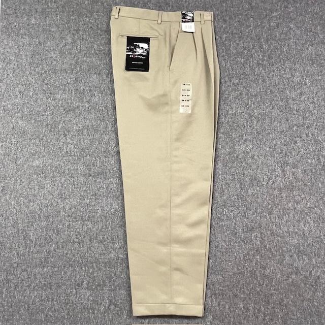 Axcess Pants Mens 34x30 Khaki Pleated Front Dress Slacks Machine