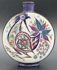 Royal Copenhagen Faience Tenera Flask Vase 217/3102 Bird Peacock Johansson