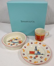 NEW NIB 3-PC TIFFANY  CO Tiffany Toys CHILDS PLATE CUP BOWL Feeding SET Soldier