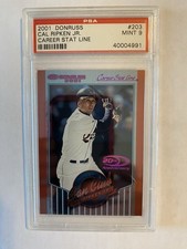 2001 Donruss Cal Ripken Jr. Career Stat Line Fan Club #203.  1/44 PSA 9