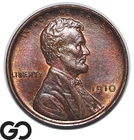 1910 Lincoln Cent Wheat Penny, Album Toner, Choice Gem BU++ RB