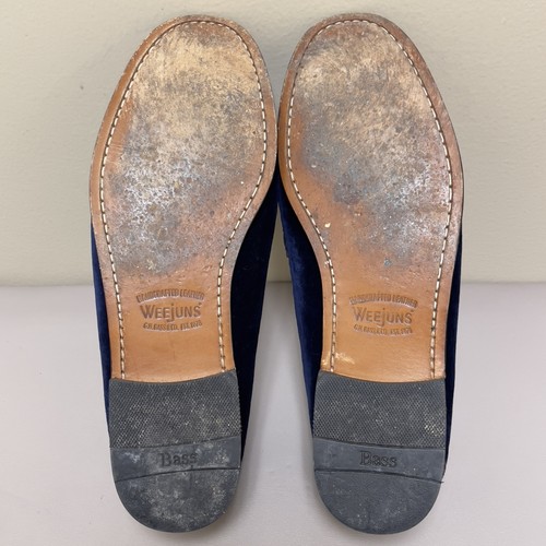 G.H. Bass Weejuns Penny Loafers Mens Size 13 Blue Velvet Leather Dress Shoes - Picture 5 of 12