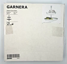 IKEA GARNERA Steel Serving Stand 2 Tiers White Spring Tulips Design 13" New