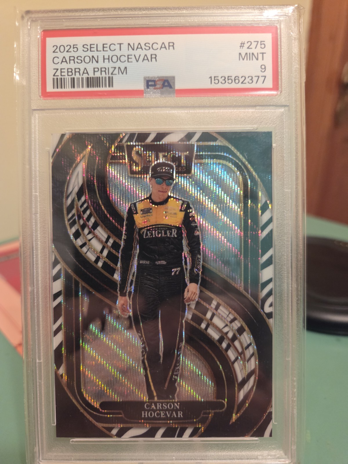 2025 Select Carson Hocevar Trackside Zebra Prizm SSP PSA 9