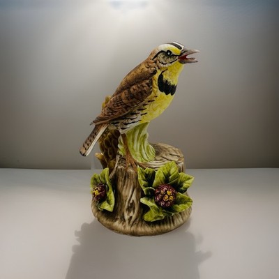 GORHAM Hand Painted GOLD FINCH Yellow Bird Siting on Branch Figurine VINTAGE