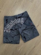 Vintage Y2K Billabong Nylon Surf Baggy Shorts Grey Camo Men's Size 38 Rare