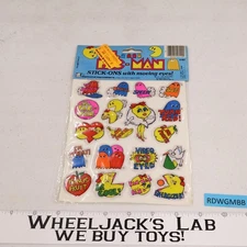 1976 Ms. Pac-Man Vintage Puffy Stickers W/ Googly Eyes NEW SEALED