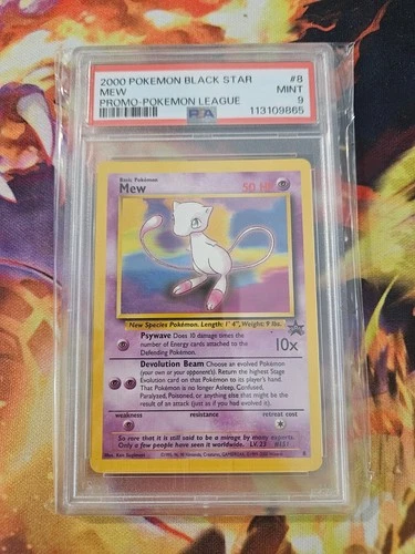 2000 Pokemon TCG - Mew #8 Black Star Promo - Pokemon League - Mint PSA 9