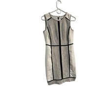 Ann Taylor Colorblock Sheath Dress Size 4 Black White Career Office Stretch