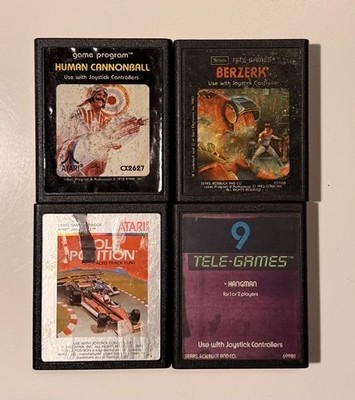 4 Atari 2600 Spiele Berzerk Pole Position Hangman Human C NTSC funktioniert