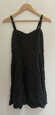 Old Navy Women's Small Polka Dot 100% Rayon Sleeveless Cami Mini Dress Black S