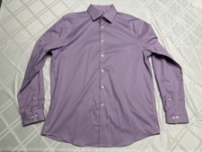 Michael Kors Shirt Mens Size 16 1/2- 34/35 Button Down Dress Shirt Purple