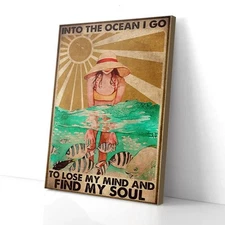 And Into The Ocean I Go Fish Matte Poster Wall Art