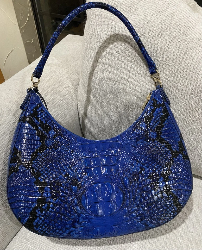 🔷▪️HERMOSO BOLSO DE HOMBRO BRAHMÁN “BEKKA” VÍBORA AZUL Foto 4 de 4