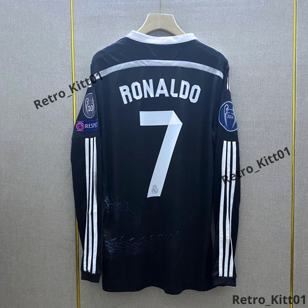 Ronaldo #7 Real Madrid 2014/2015 UCL Long Sleeve Black Jersey