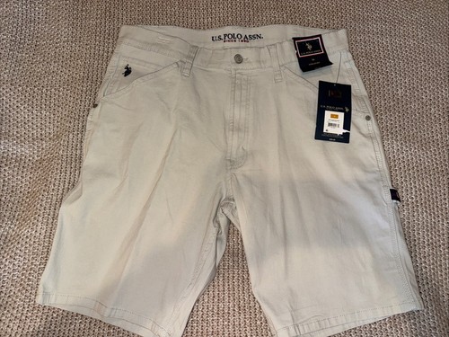 U.S. Polo Assn Cargo/Carpenter Shorts weiß Active Stretch gerade Gr. 36 Neu mit Etikett - Bild 1 von 7