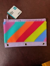 Pen+Gear Rainbow Sensory Binder Pouch, Multicolor Pencil Case for Primary School