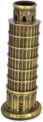Metallic Leaning Tower of Pisa Statue Souvenir Figurines Tower Model Kit for Hom