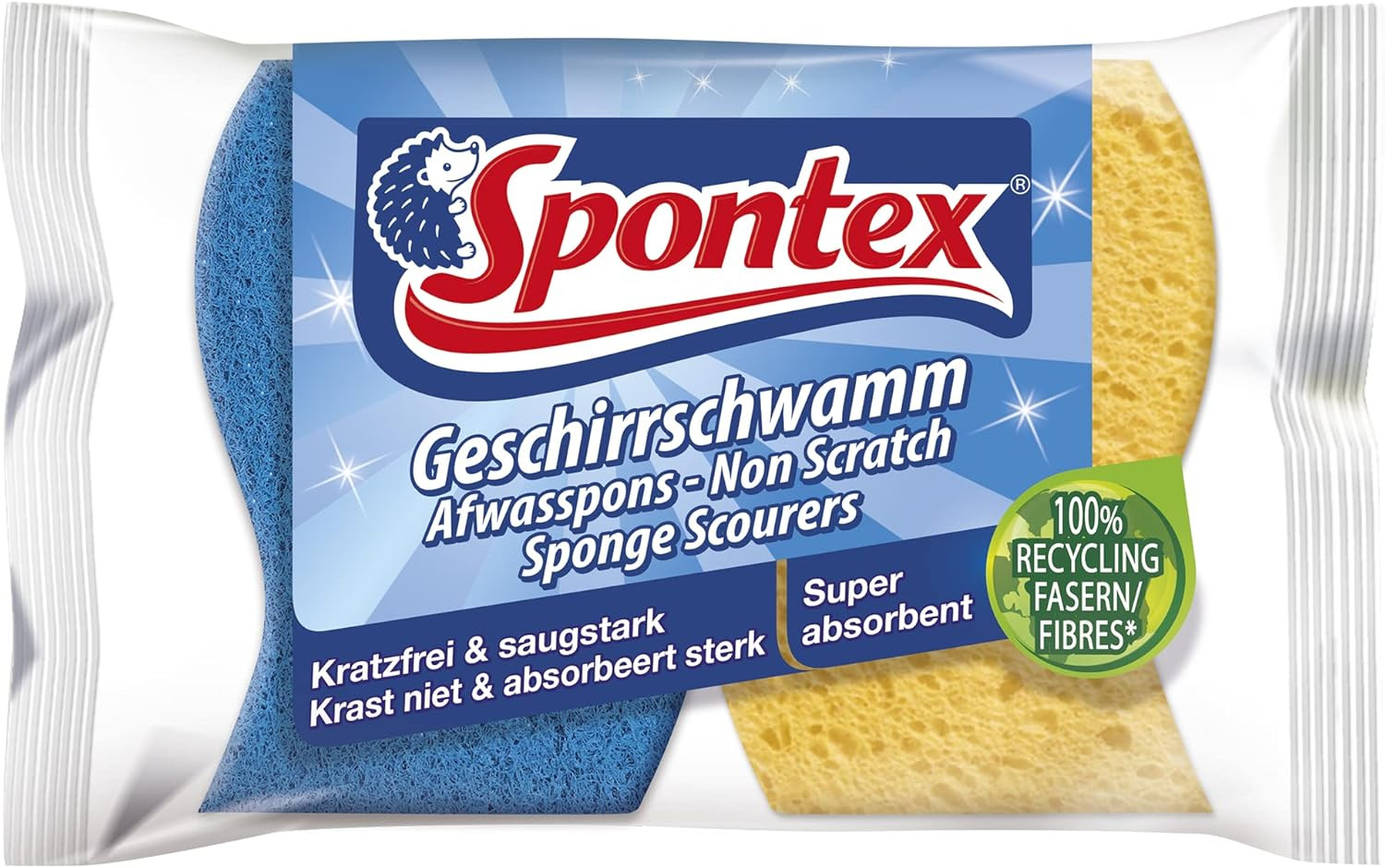 Spontex 2 Spongy Non-Scratch Sponge Scourers