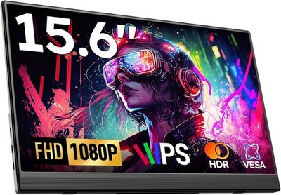 Used | Dopesplay Portable Monitor 15.6'' 1080P FHD USB-C HDMI HDR Speakers Gaming