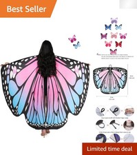 Magical Butterfly Wings Cape - Ideal for Halloween  Fairy Dress-Up, 53-66in