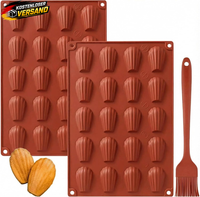 Yxhzvon Mini Madeleine Backformen, 2PCS Mini Silikon Madeleines Backformen 20 Ho
