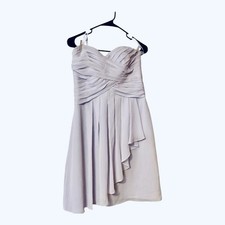Davids Bridal Dress Women’s Strapless Lined Zip Short Bridesmaid Prom Size 8