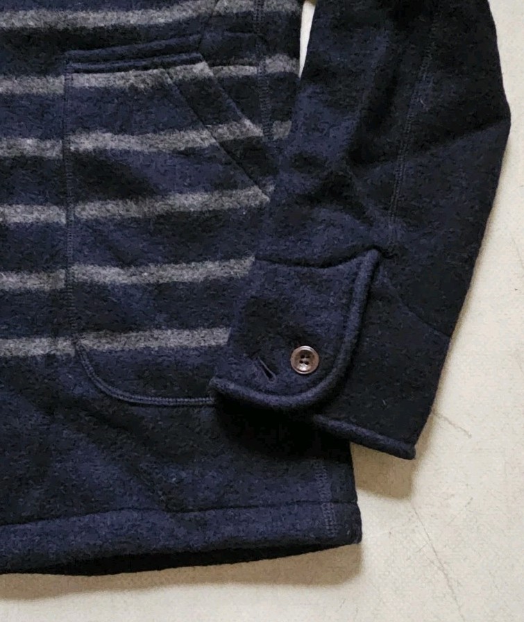 PAUL SMITH Jacket Coat Mens M Reg Fit Wool Blend Blue Grey Stripe Rrp £475 image 7